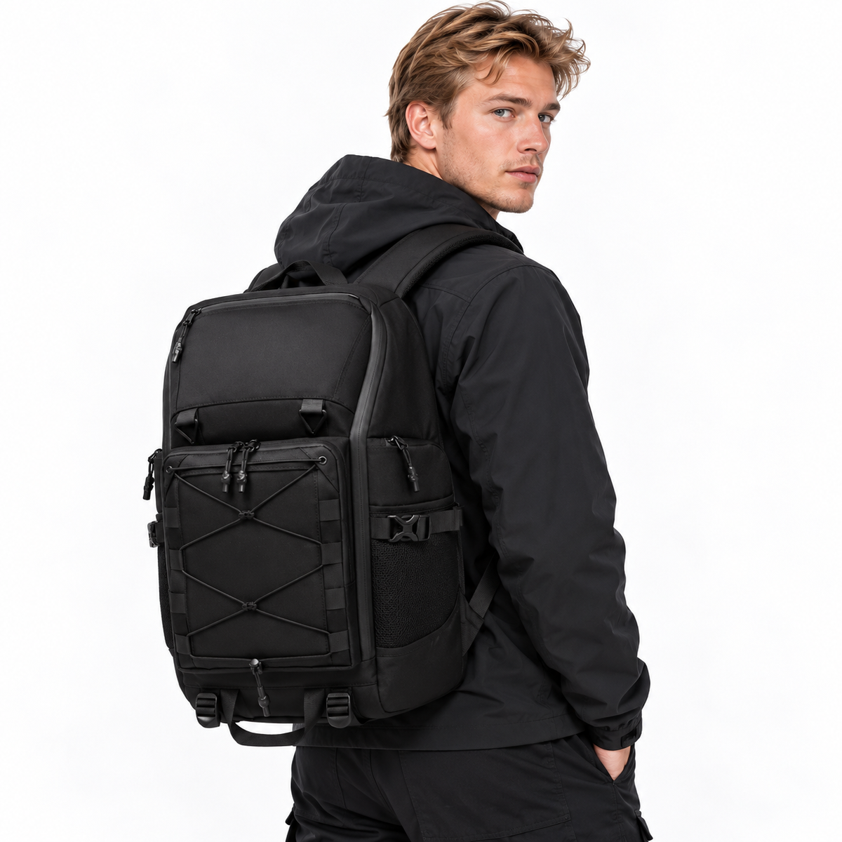 30L Vannavvisende Ryggsekk for Herre – Kamuflasje Laptop- og Tursekk til 15,6"