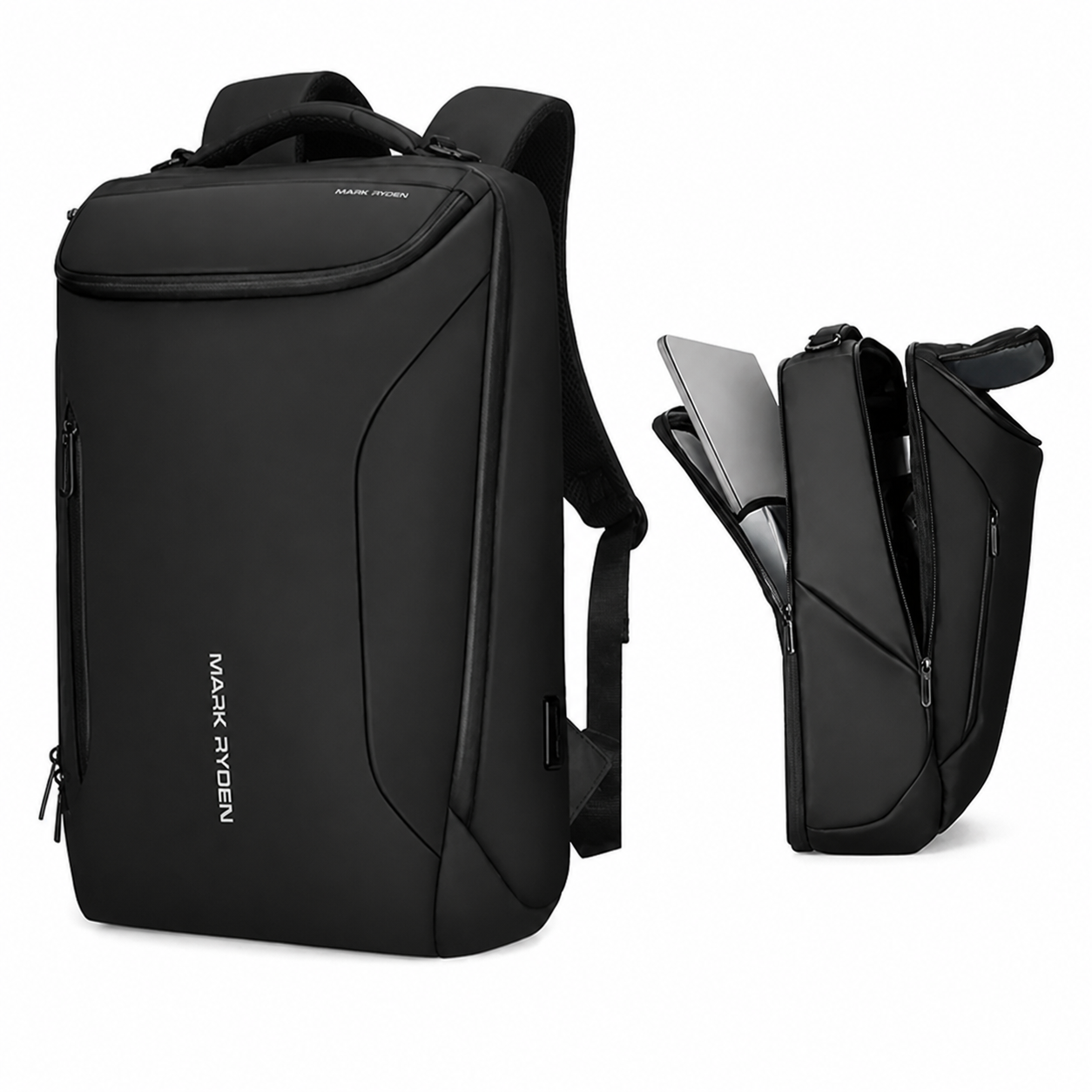 Tyverisikker Ryggsekk til Herre – Vanntett Laptopsekk 15,6” med USB-lading