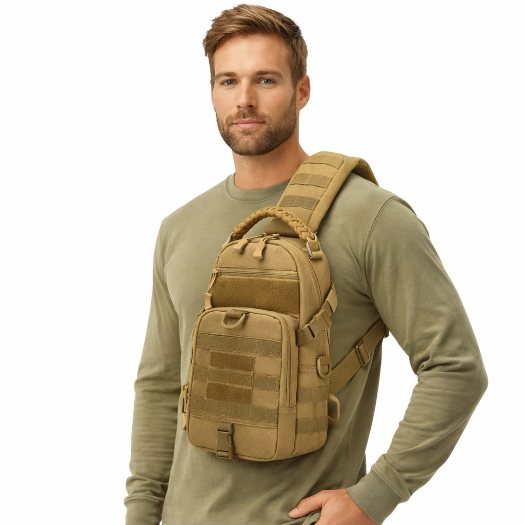 Taktisk Sling Bag – Slitesterk Brystveske for Tur, Fiske, Sykling og Friluft