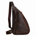 Vintage Brystveske til Herre i Ekte Skinn – Kompakt Crossbody-veske for Hverdag og Reise