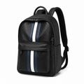 Stripet Business Ryggsekk i PU-Skinn for Herre – Laptopveske til 14" PC