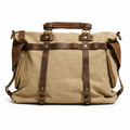 Crossbody Veske i Canvas og Ekte Skinn – Unisex Messenger- og Weekendveske