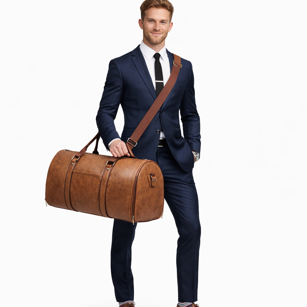 2-i-1 Reiseveske med Dresspose – Stor Vanntett Weekendbag for Jobb og Reiser
