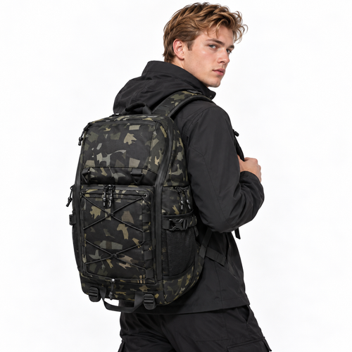 30L Vannavvisende Ryggsekk for Herre – Kamuflasje Laptop- og Tursekk til 15,6"