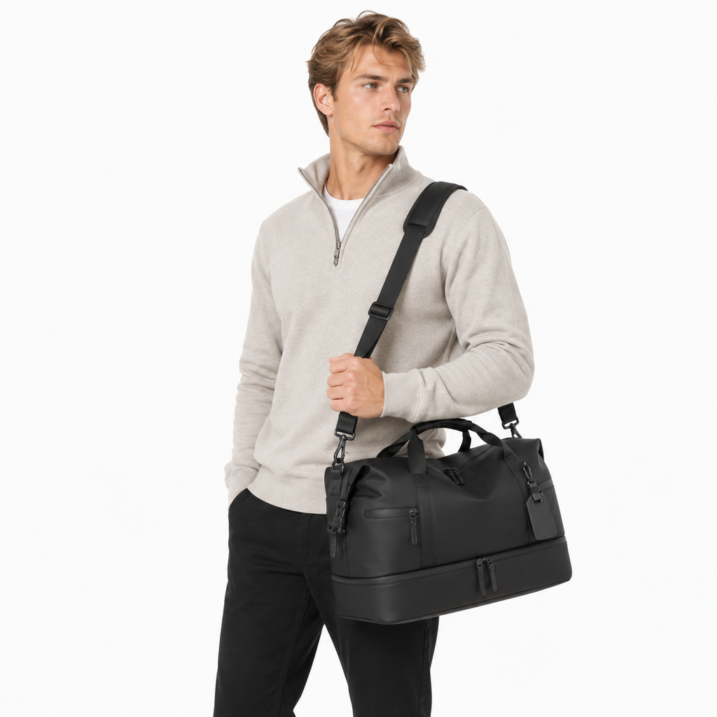 Stor Reisebag for Herre – Weekender Duffelbag med Skulderstropp