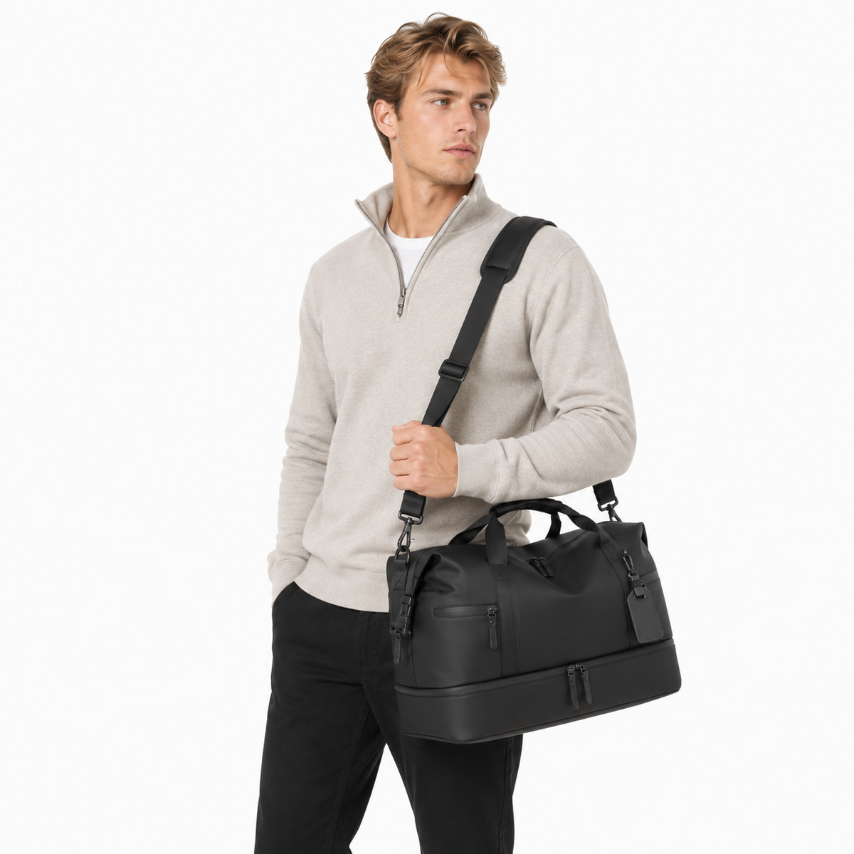 Stor Reisebag for Herre – Weekender Duffelbag med Skulderstropp
