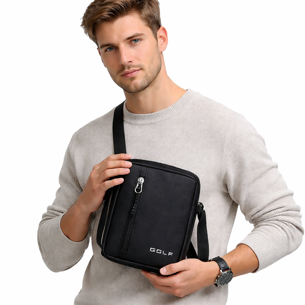 Mini Crossbody Veske for Menn – Lett Skulderveske til Mobil og Hverdagsbruk