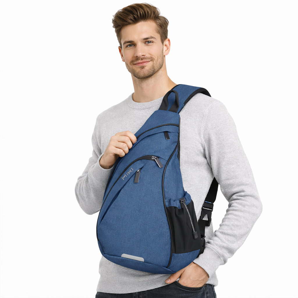 Sporty Sling Bag med USB-port – Praktisk Crossbody Veske for Reise, Skole og Hverdag