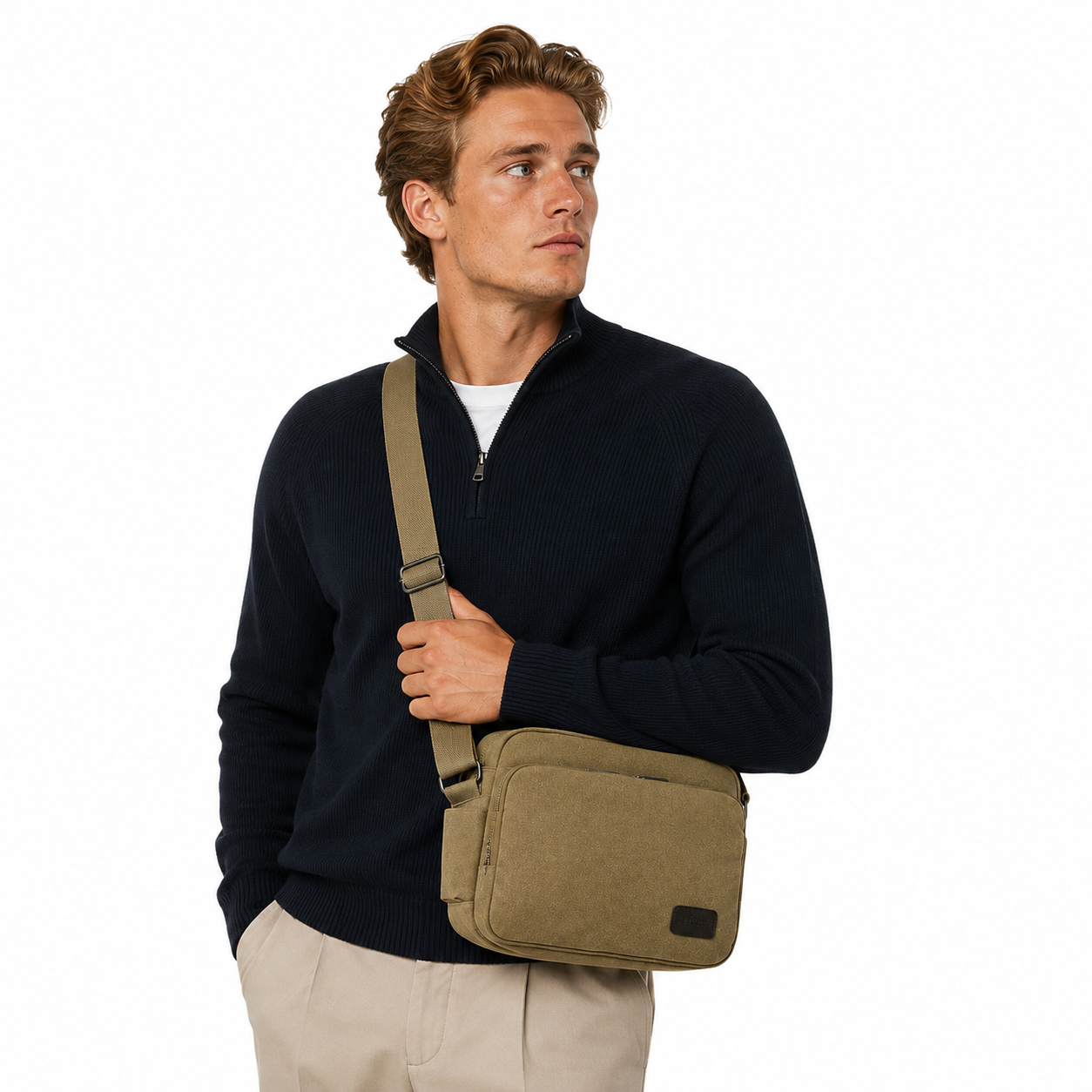 Multifunksjonell Canvas Messenger Bag til Herre – Vintage Crossbody Veske for Reise og Hverdag