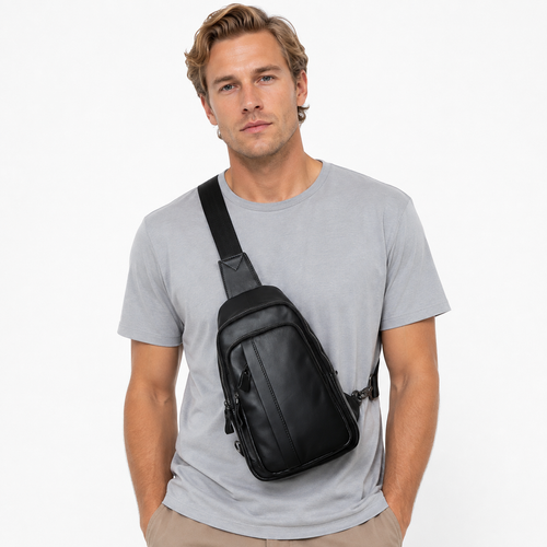 Brystveske i Ekte Kuskinn for Herre – Crossbody Skulderveske til 8" Nettbrett