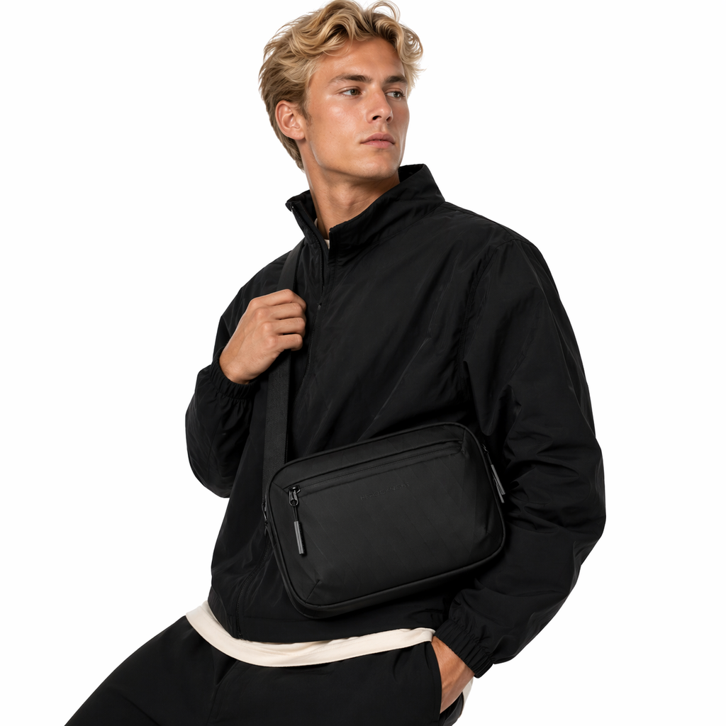 Messenger Bag til Herre – Lett Vanntett X-Pac Veske med Avtakbar Stropp