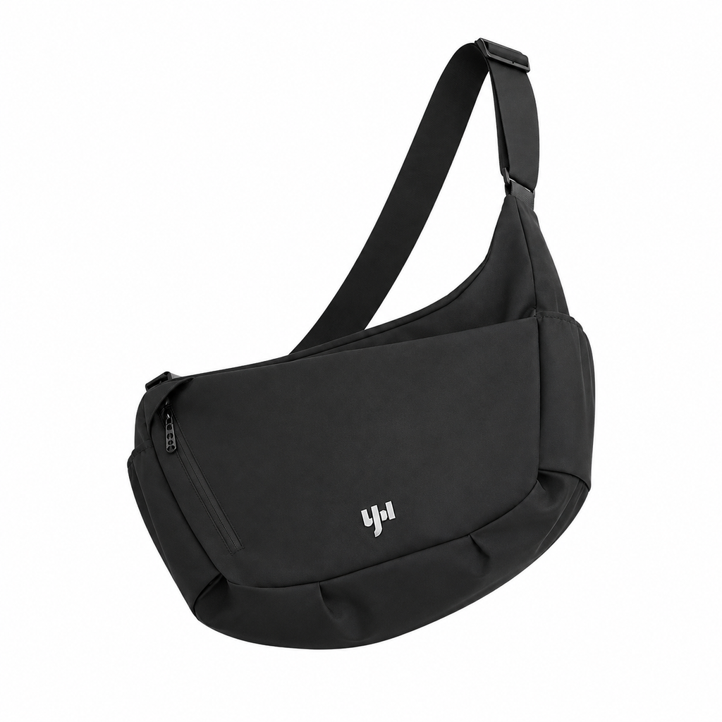 Romslig Crossbody Veske i Oxford-stoff for Herre – Lett Dumpling Skulderveske