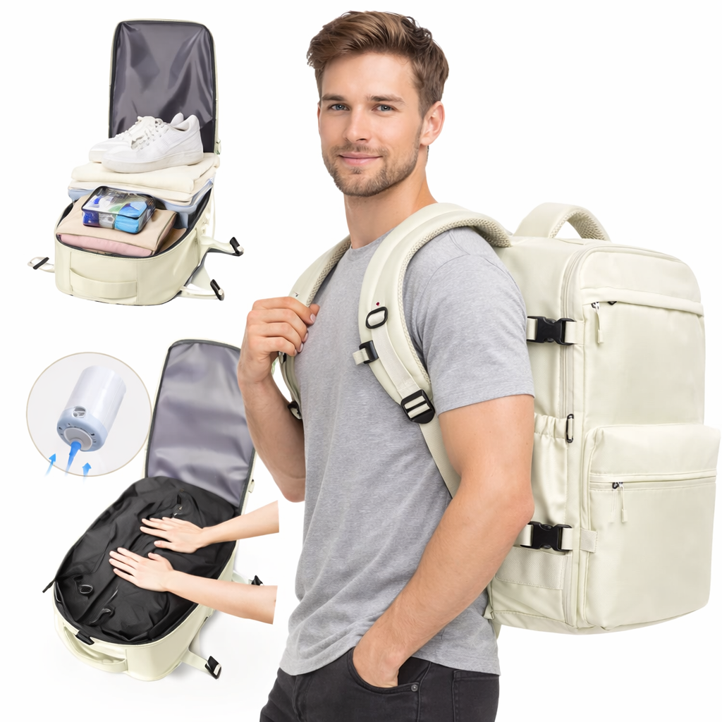 Vakuum Ryggsekk – Utvidbar Laptopsekk med Stor Kapasitet for Reise og Hverdag