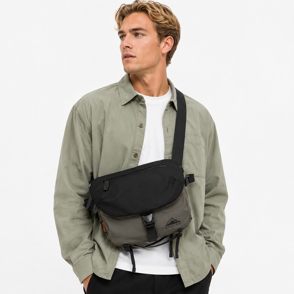 Lett Kameraveske i Oxford-stoff – Vannavvisende Crossbody med Flere Rom