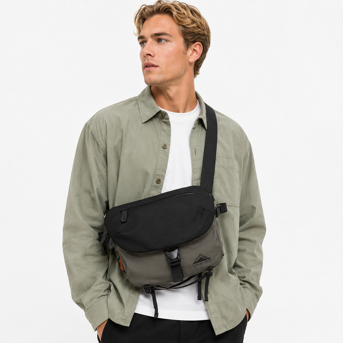Lett Kameraveske i Oxford-stoff – Vannavvisende Crossbody med Flere Rom