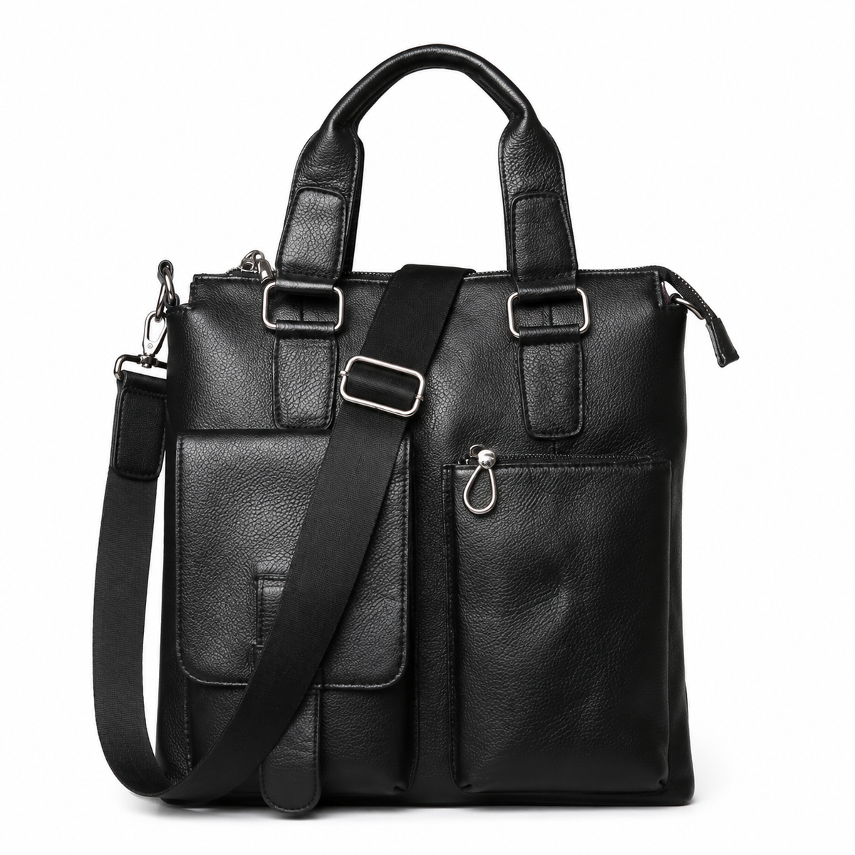 Retro Businessveske i Ekte Kuskinn for Herre – Vertikal Briefcase og Messengerbag