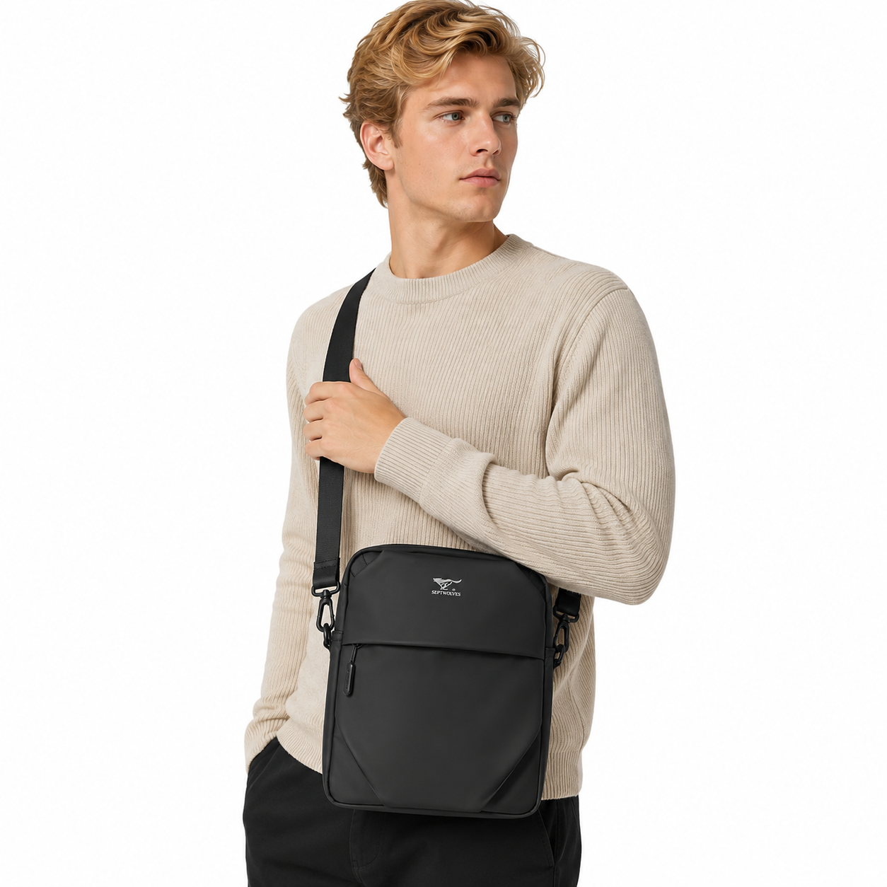 Vanntett Crossbody Veske til Herre – Skulderveske med Skjult Magnetlomme
