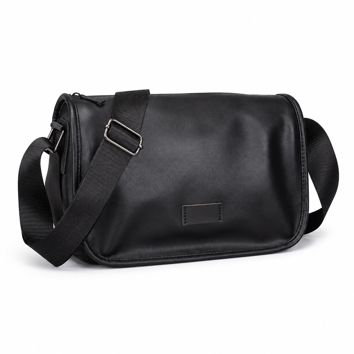 Crossbody Skulderveske i PU-skinn for Herre – Kompakt Messengerbag med Mobillomme