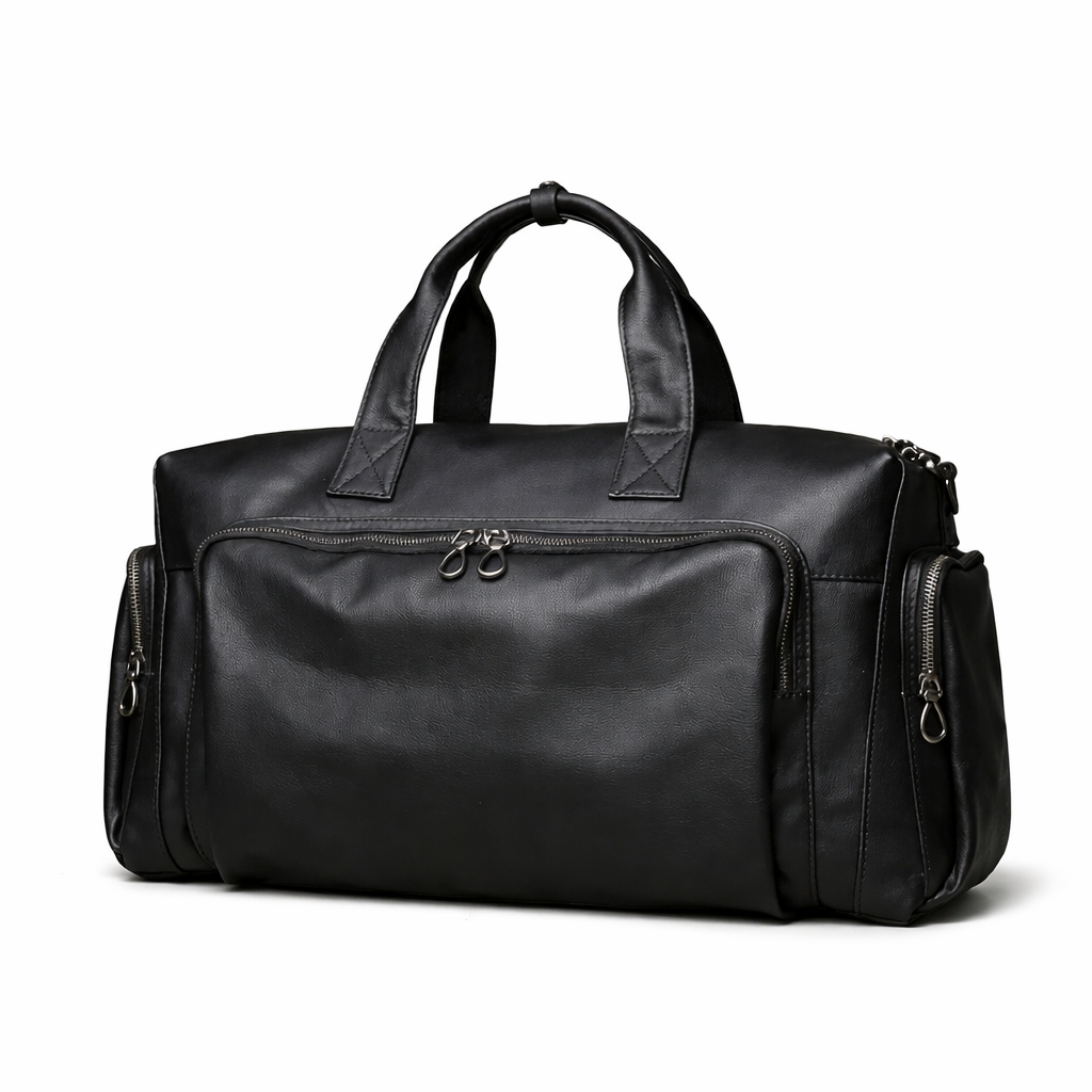 Stor Reiseveske i Ekte Skinn – Elegant Laptop- og Businessveske for Menn