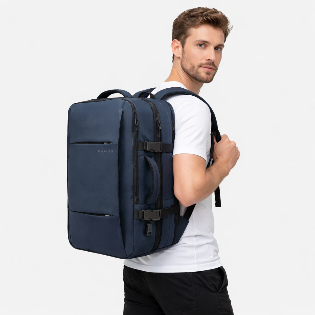 Utvidbar Laptopryggsekk 17,3" – Vanntett Business- og Reisesekk med Stor Kapasitet