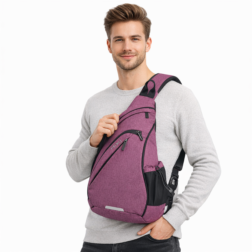 Sporty Sling Bag med USB-port – Praktisk Crossbody Veske for Reise, Skole og Hverdag