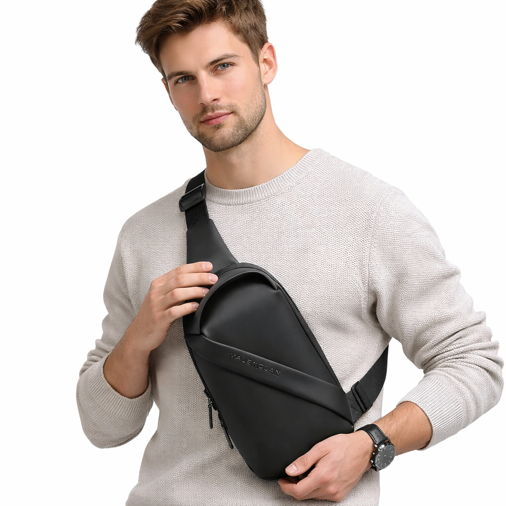 Sling Bag for Menn – Kompakt Crossbody Brystveske med Plass til 7,9" Nettbrett
