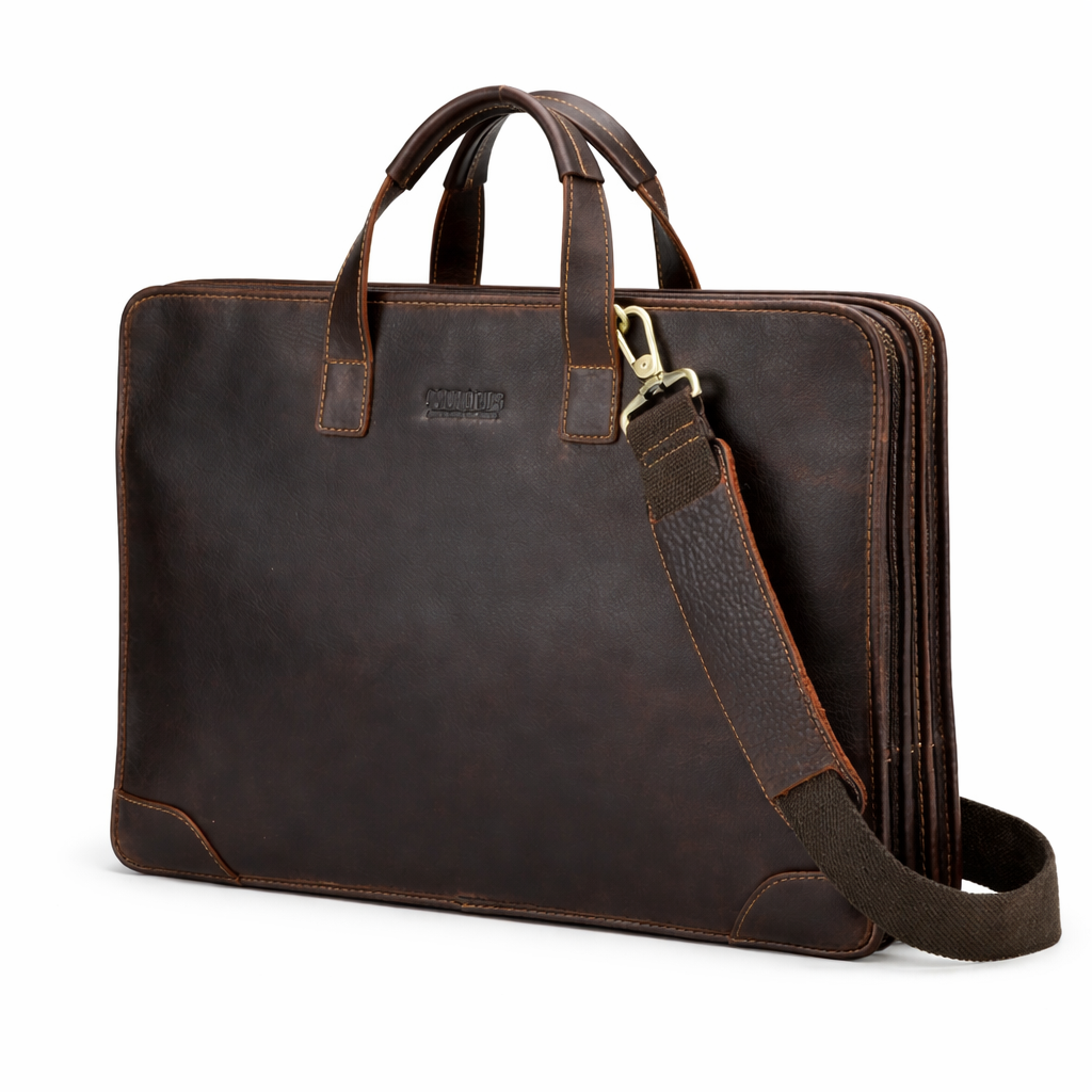 Skinnveske til Laptop 16" – Elegant Businessveske i Ekte Skinn