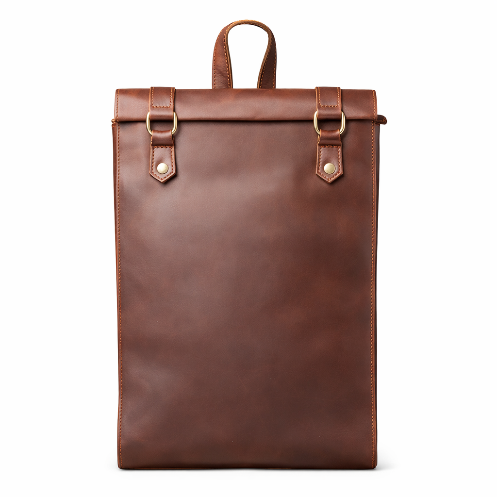 Vintage Ryggsekk i Ekte Skinn – Laptopsekk 14" for Reise, Jobb og Hverdag