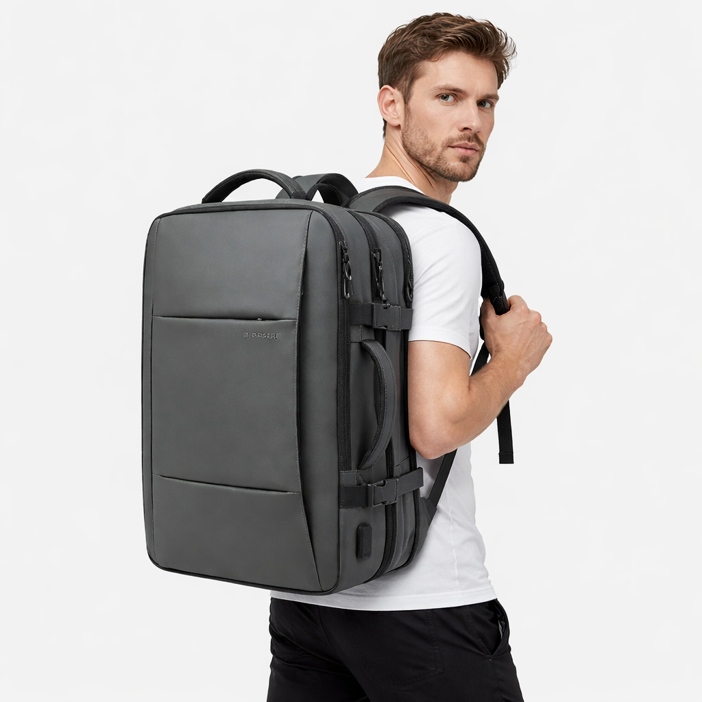Utvidbar Laptopryggsekk 17,3" – Vanntett Business- og Reisesekk med Stor Kapasitet