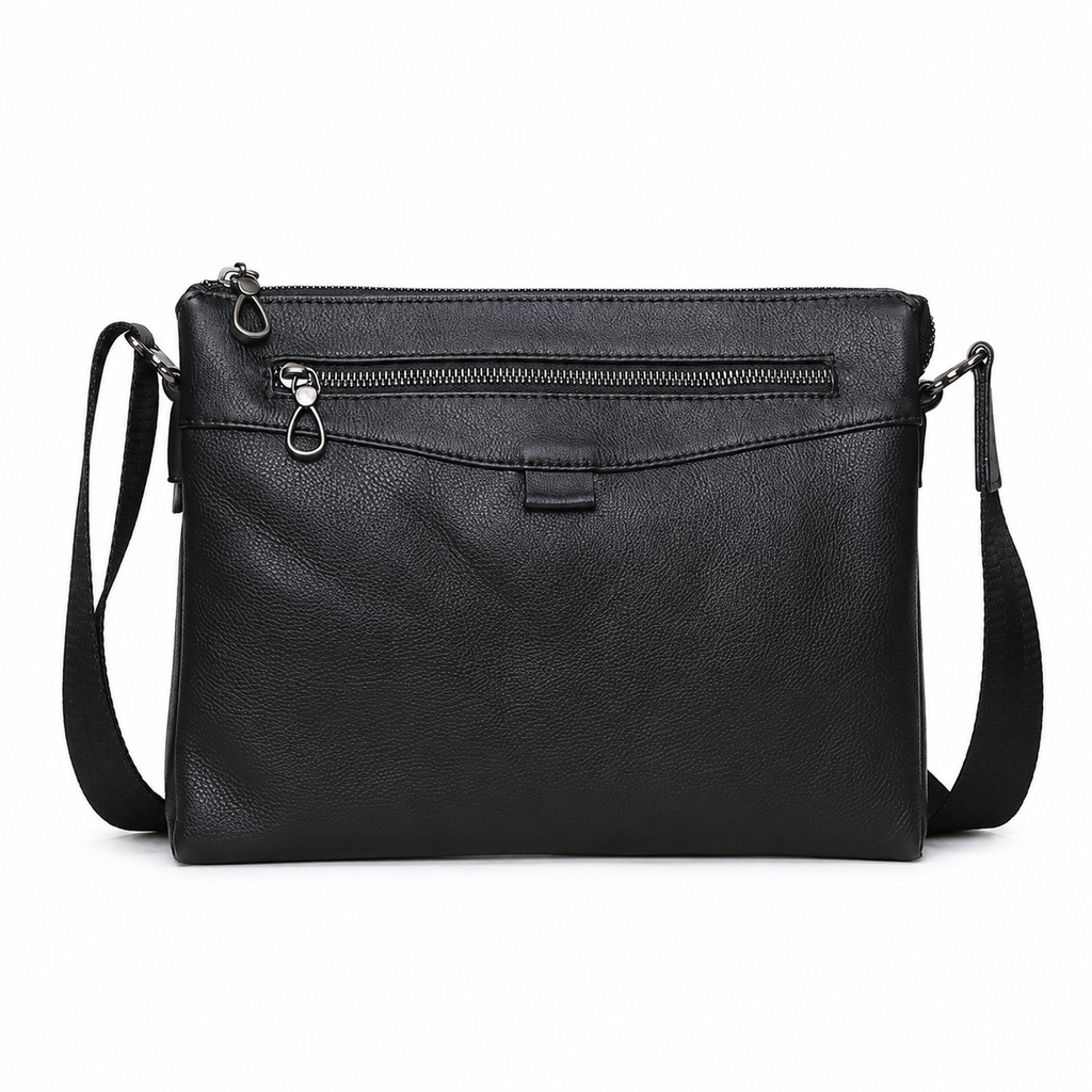 Horisontal Skulderveske i Ekte Kuskinn for Herre – Crossbody Veske til 10" iPad