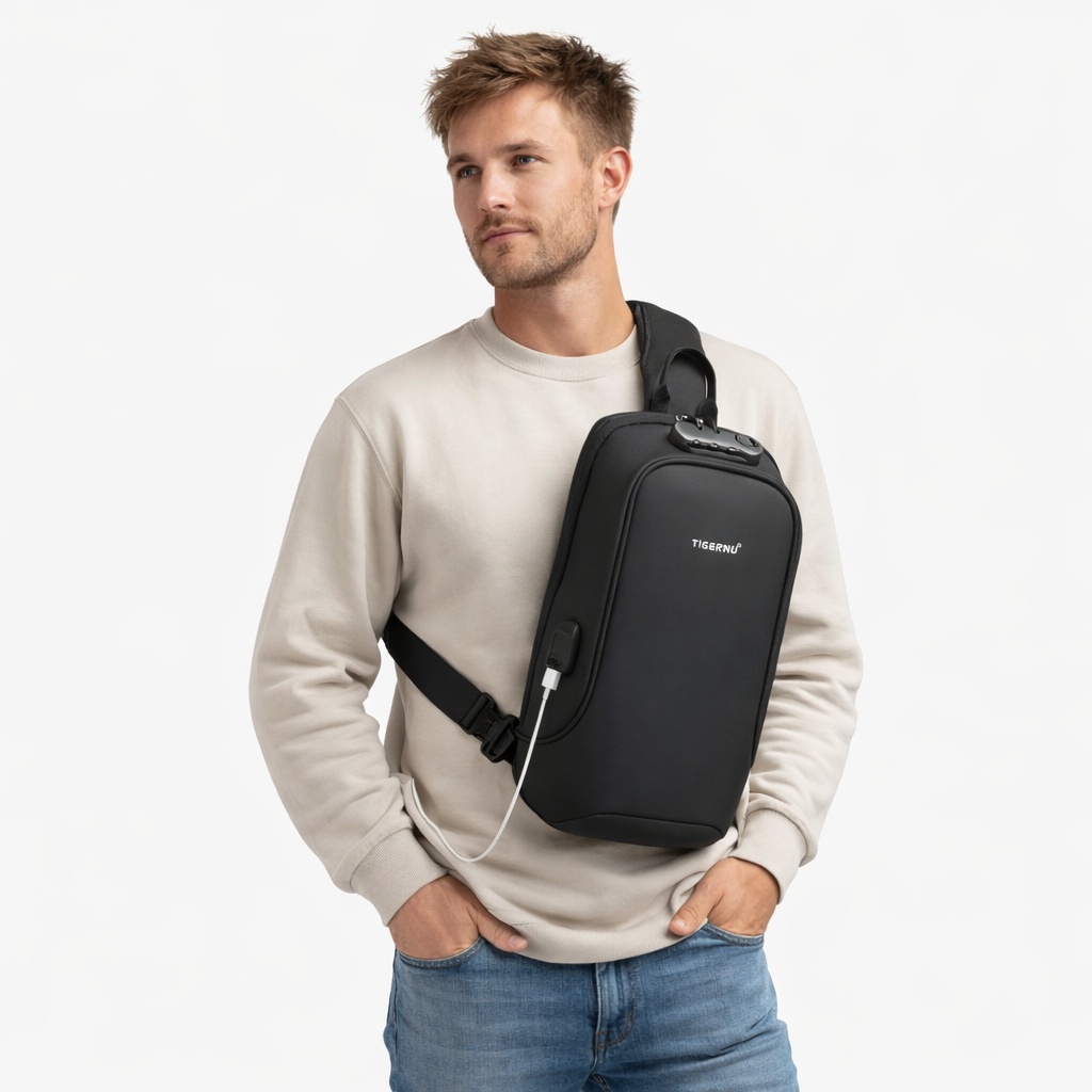 RFID Beskyttet Crossbody Veske – Vanntett Mini Skulderveske for iPad 9,7"