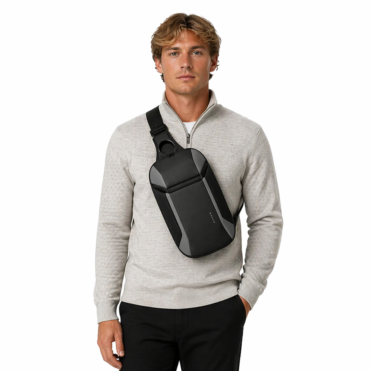Vanntett Crossbody Sling Bag med USB – Tyverisikker Multifunksjonell Veske