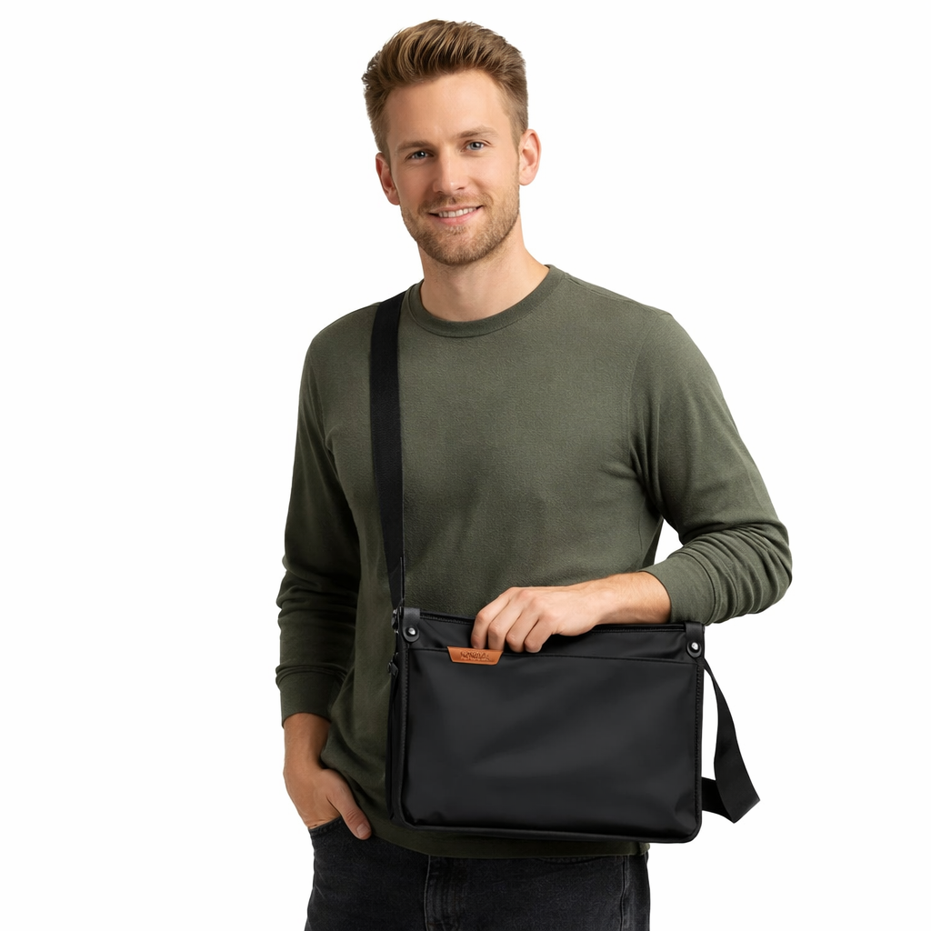 Vanntett Messenger Bag – Crossbody Veske for Menn med Plass til iPad