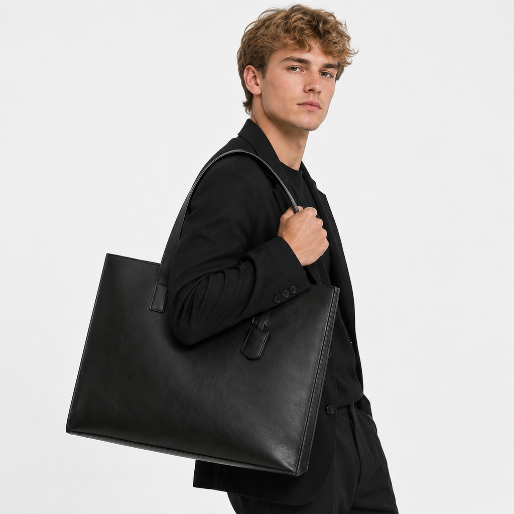 Businessveske for Herre med Skulderrem – Stor Laptop- og Dokumentveske