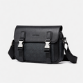 Monogram Skulderveske i Skinnlook – Slank Crossbody Veske for Business og Reise