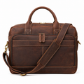 Skinn Briefcase til Herre – Vintage Laptopveske i Crazy Horse Skinn