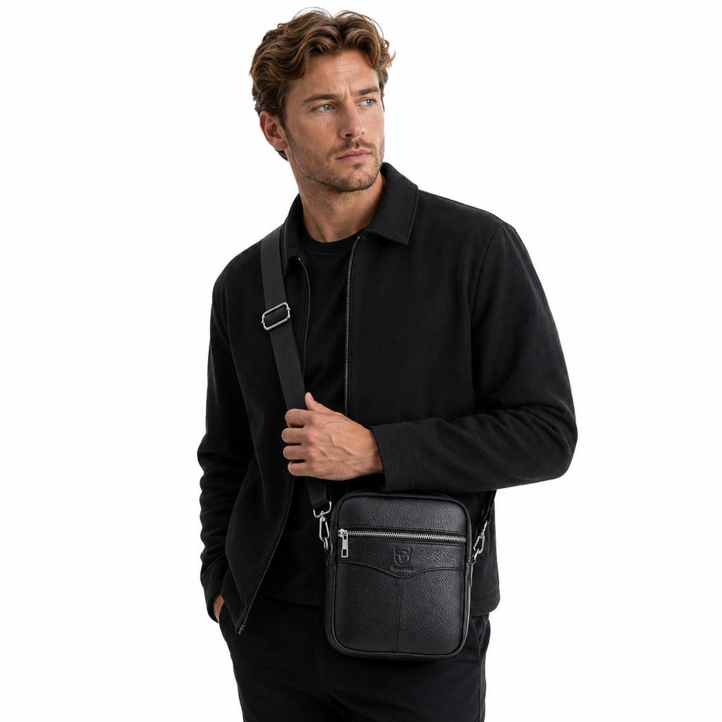Messenger Veske i Skinn til Herre – Casual Skulderveske med Premium Detaljer