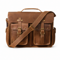 Vintage Dokumentveske i Ekte Crazy Horse-skinn – 16” Laptopveske til Herre