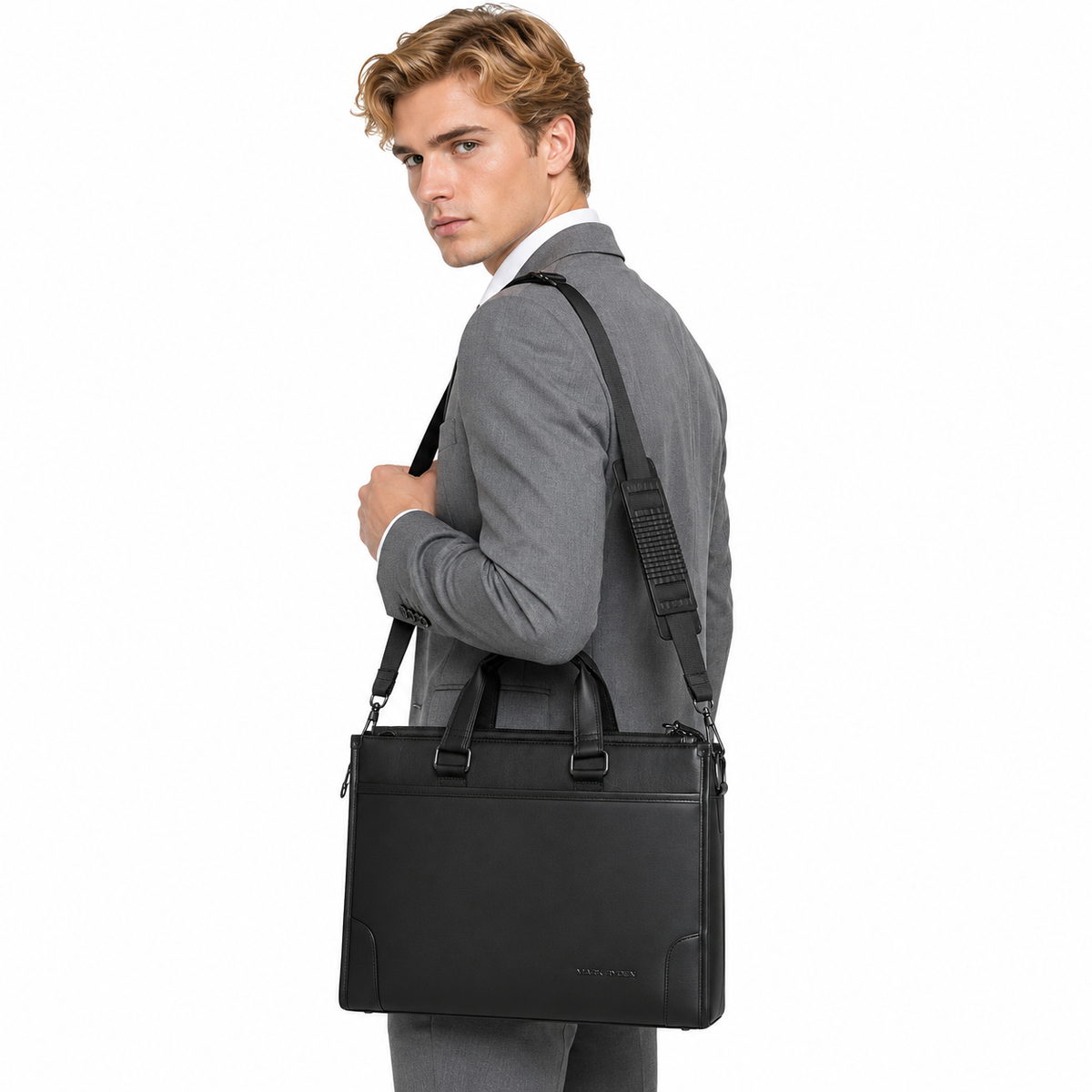 Vanntett Laptopveske for 14" PC | Dokumentveske med Skulderrem til Herre