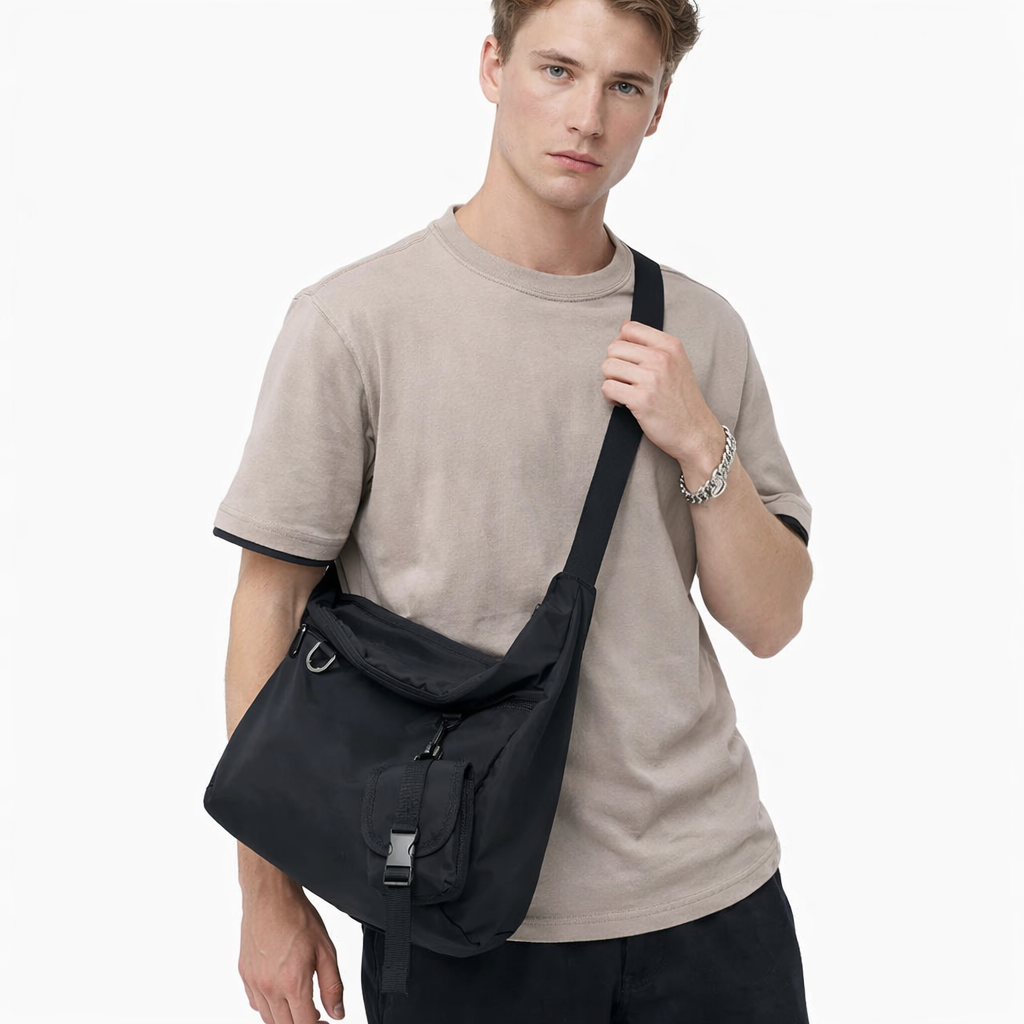 Vanntett Messenger Bag for Menn – Stor Crossbody Skulderveske til Reise og Hverdag