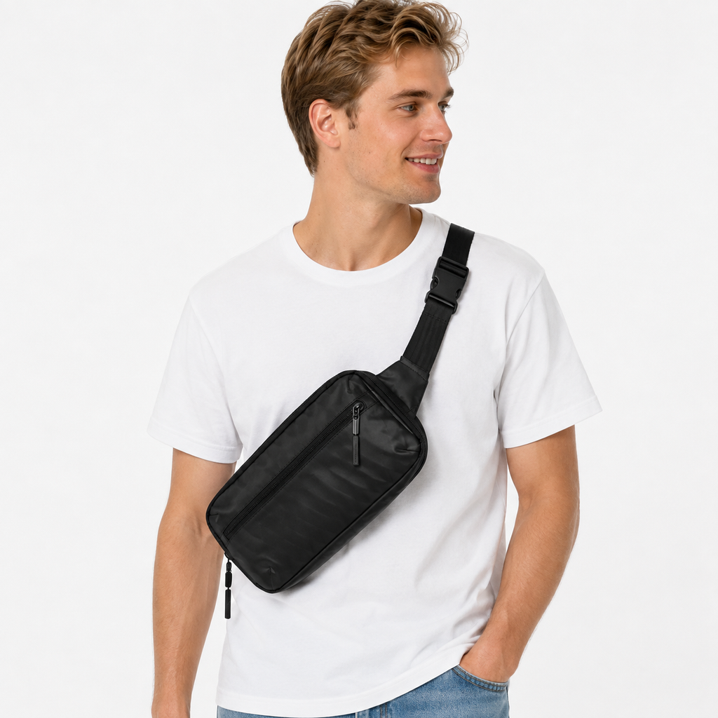 Vanntett Crossbody Veske i X-Pac for Herre – Lett Brystveske med Flere Lommer