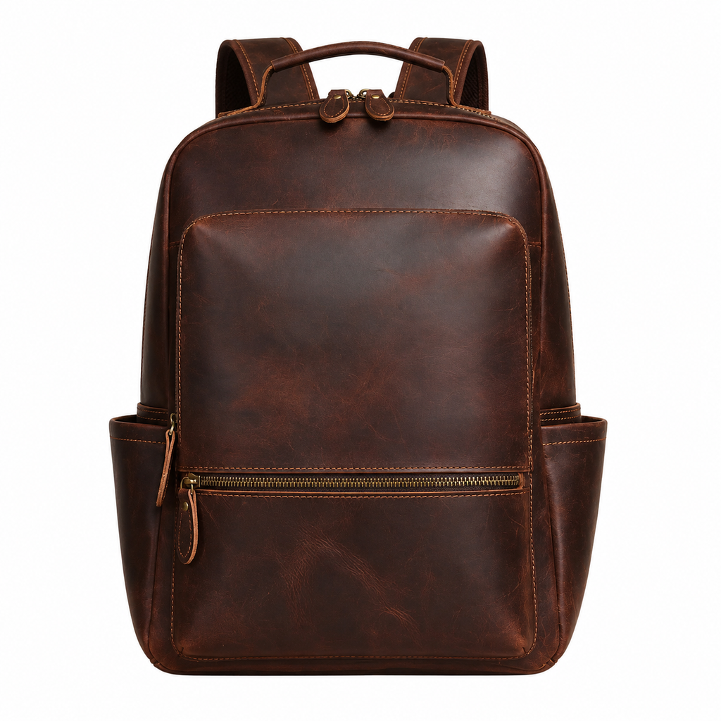 Vintage Ryggsekk i Ekte Skinn til Herre – Laptopsekk for Jobb, Reise og Outdoor