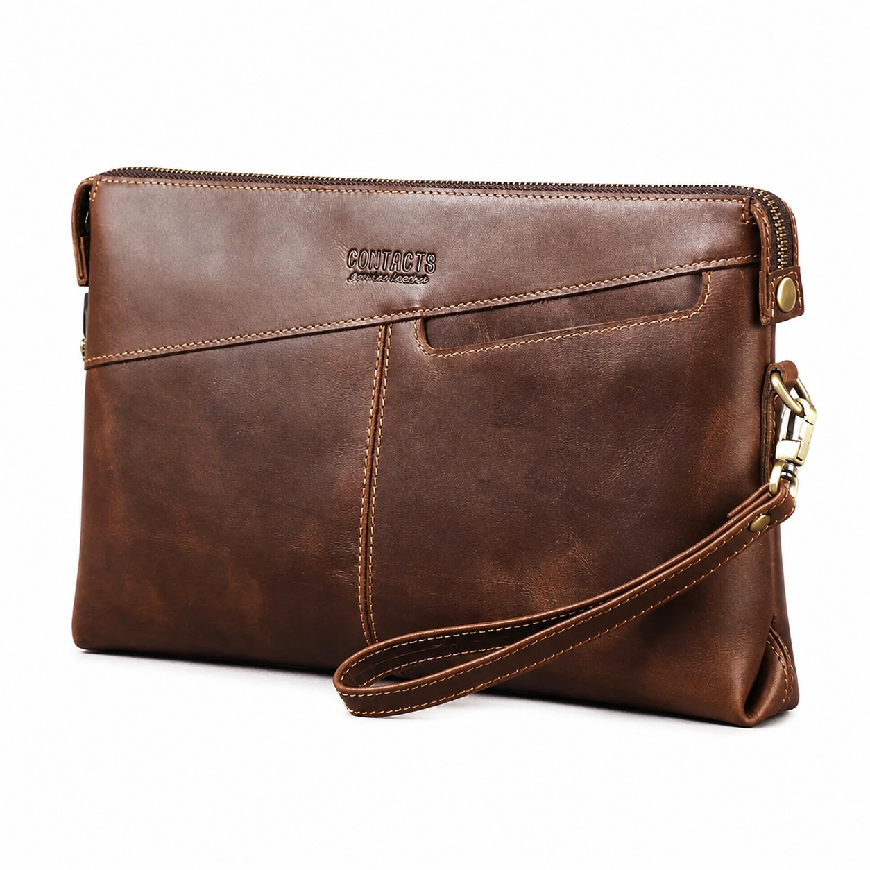 Skinn Clutch til Herre med Kodelås – Elegant og Sikker Håndveske med Mobilrom