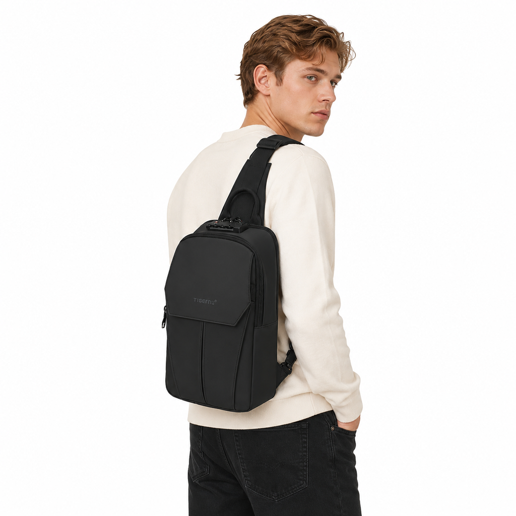Koreansk Crossbody Chest Bag til Herre – Vanntett iPad-veske med Tyverisikring