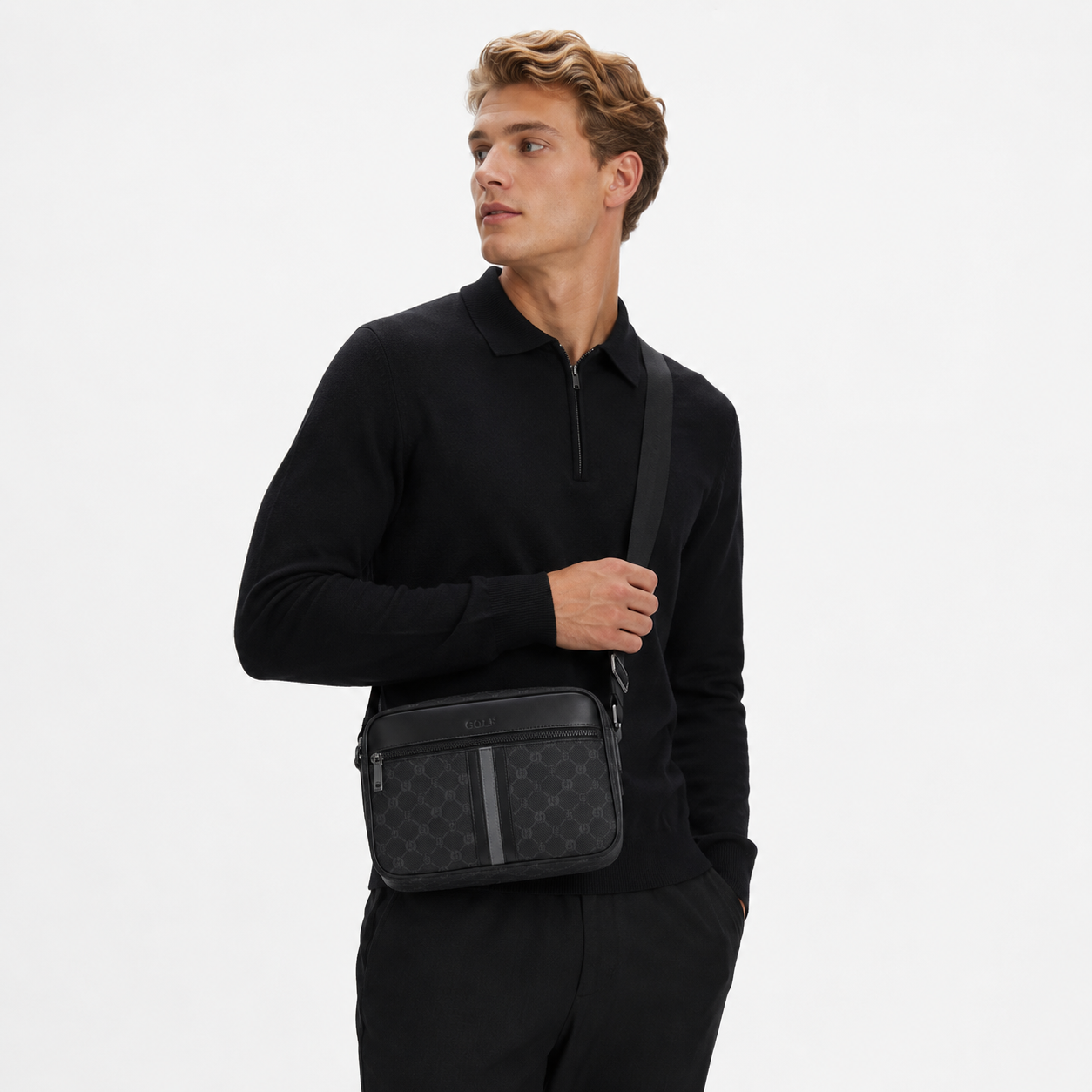 Retro Crossbody Veske til Herre – Business Skulderveske for iPad