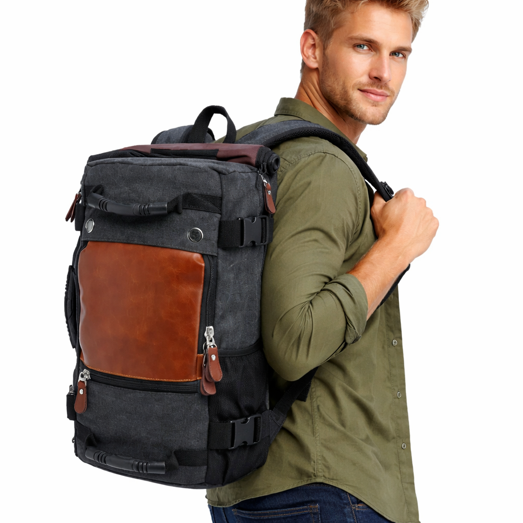 50L Reiseryggsekk med Laptoprom 17,3" – Vanntett Multifunksjonell Tur- og Reiseryggsekk