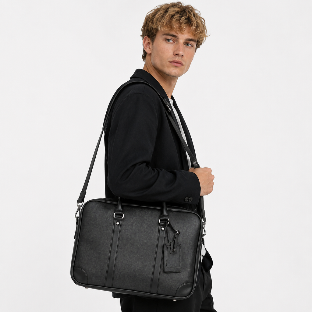 Business Dokumentveske i Mykt Skinn for Herre – Laptopveske til 14" PC