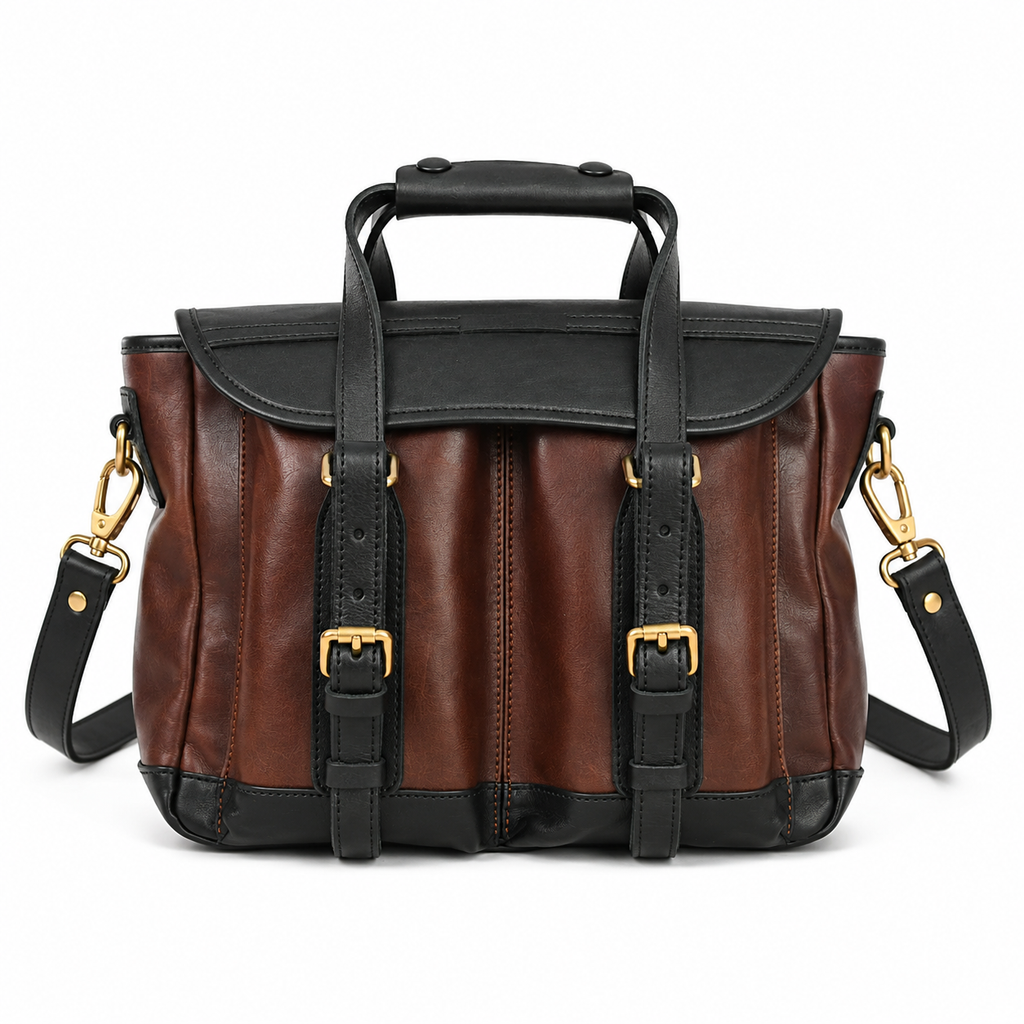 Vintage Skulderveske i Ekte Kuskinn for Herre – Håndlaget Messengerbag