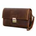 Skinn Clutch med Kodelås – Elegant Lommebok/Veske for Herre