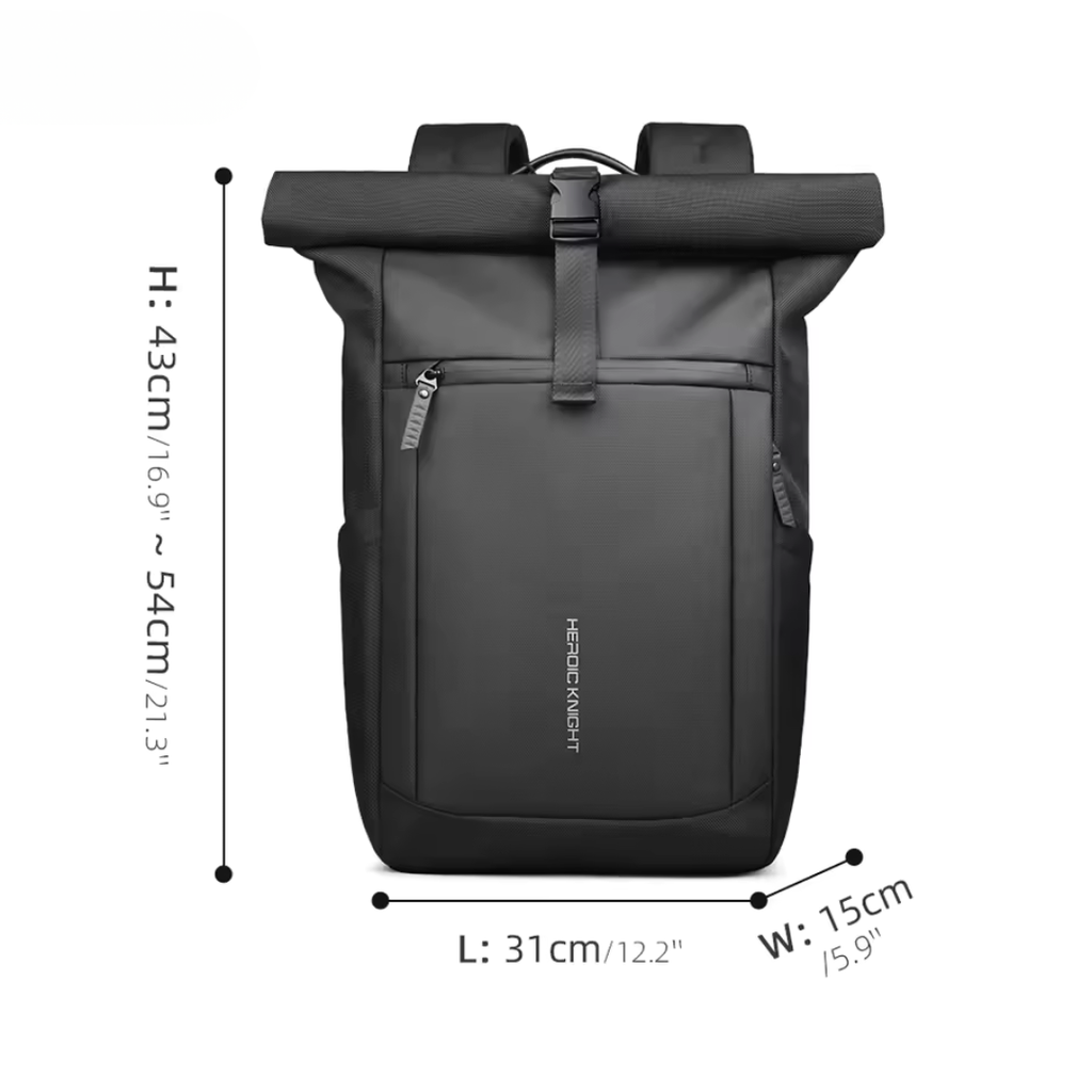 Rolltop Laptopryggsekk – Utvidbar og Vannavvisende Ryggsekk for Jobb, Reise og Hverdag